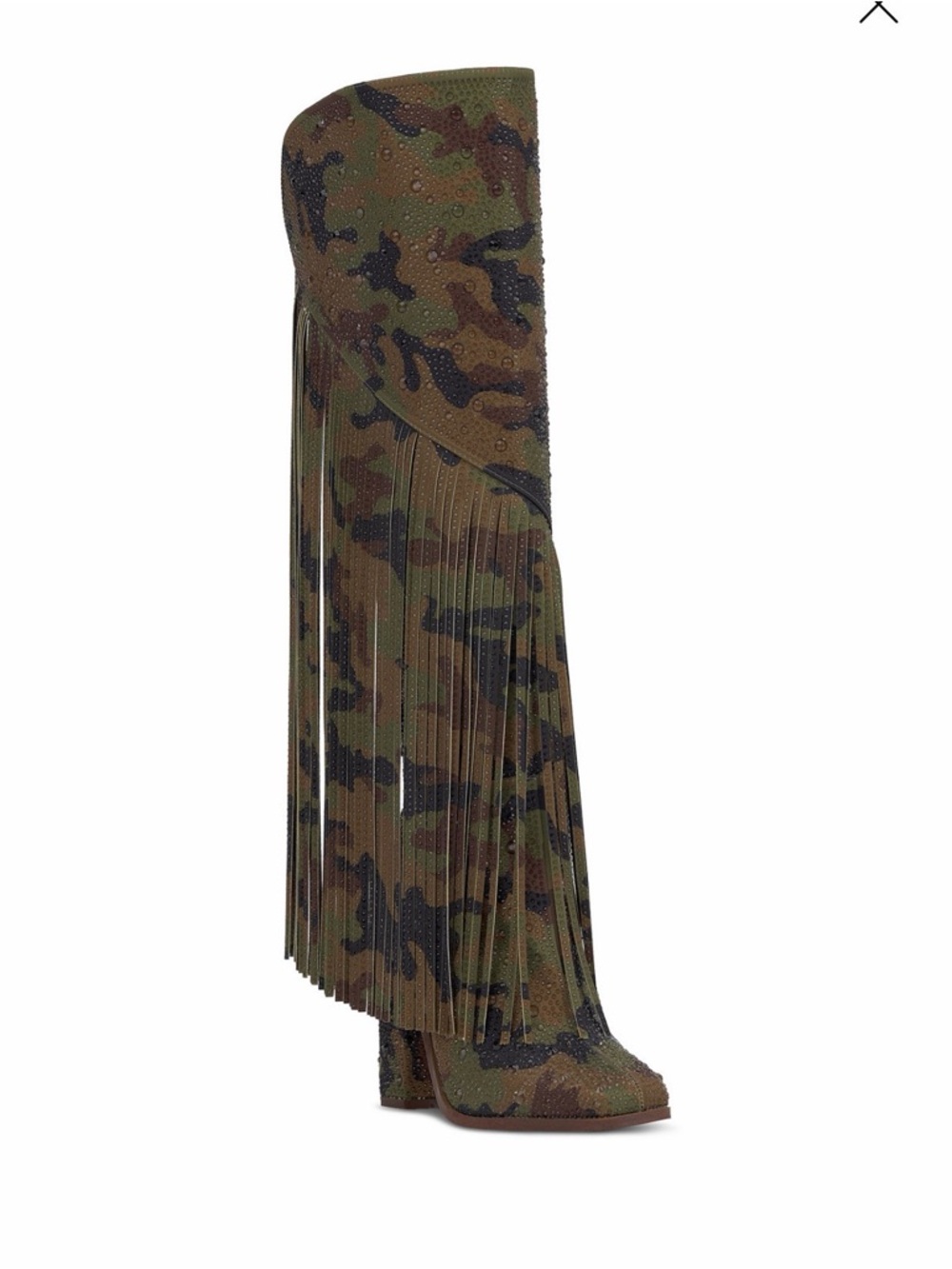 Jessica Simpson Camouflage Over-the-Knee Fringe Boots